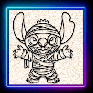Mummy Stitch Halloween Costume Wall Art Home Decor