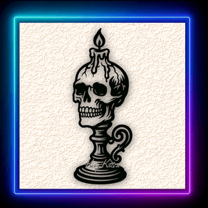 Skull Candle Wall Art Home Decor