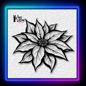 Christmas Flower Poinsettia Ornament Xmas Wall Decor Wall Art Home Decor