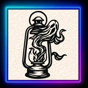 Haunted Ghost Lamp Halloween Wall Art Home Decor