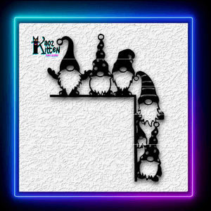 Garden Gnomes Corner Door Christmas Wall Art Home Decor