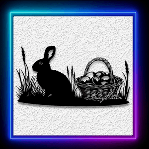 Bunny with Easter Basket Wall Art Country Home Decor