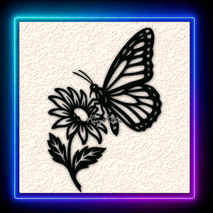 Butterfly Flower Garden Wall Art Home Decor