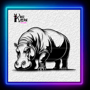 Hippo Wall Art Hippopotamus Wildlife Decor Wall Art Home Decor