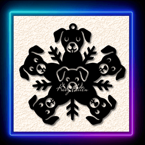 Snowflake Puppy Dog Christmas Tree Ornament