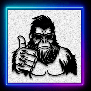 Bigfoot Thumbs Up Wall Art Sasquatch Home Decor