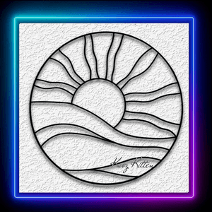 Sun Hills Stained Glass Wall Art Minimalist Waves Home Decor