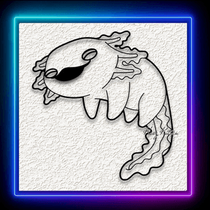 Smiling Axolotl Wall Art Pet Salamander Home Decor