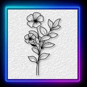 Two Flowers and Leaves Garden Wall Art Home Decor