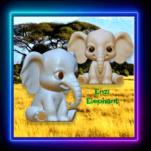 Baby Elephant Figurine African Safari Decor