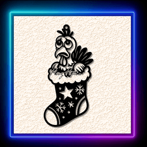 Concerned Turkey In Christmas Stocking Ornament