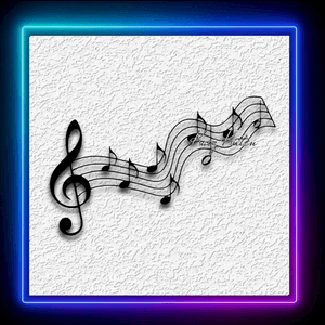 Wavy Music Bars Wall Art Musician Notes Home Decor