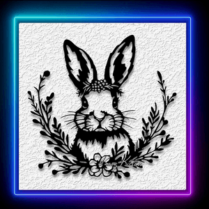 Bunny in Flowers Wall Art Country Home Decor