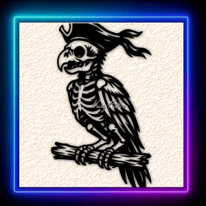 Skeleton Pirate Parrot Wall Art Home Decor