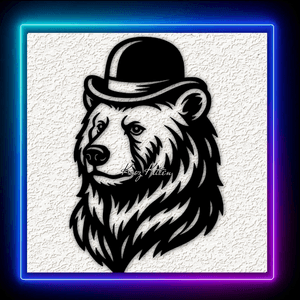 Grizzly Bear Hat Wall Art Home Decor