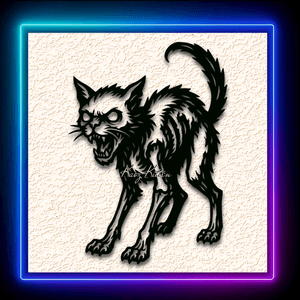 Halloween Zombie Cat Wall Art Home Decor