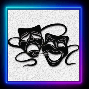 Theater Masks Tragedy and Comedy Wall Art Mardi Gras Home Decor