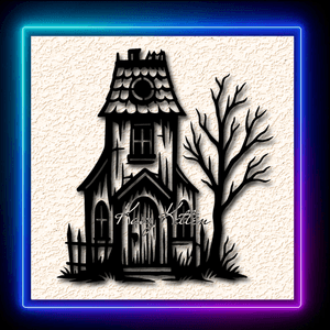 Old Broken Down Haunted House Wall Art Home Decor