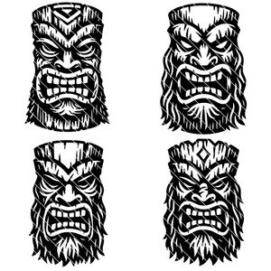 Tropical Island Tiki Totems SVG Bundle
