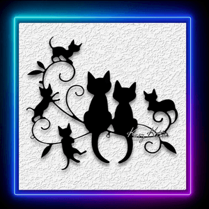 Kitty Family Tree Wall Art Cats and Kittens Home Decor