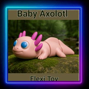Baby Pet Axolotl Flexi Print In Place Animal Toy No Supports
