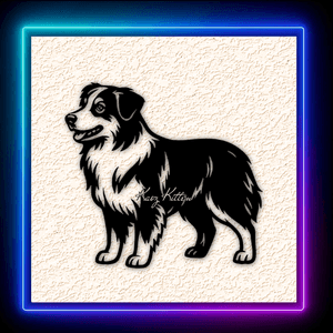 Australian Shepherd Dog Standing Wall Art Home Decor
