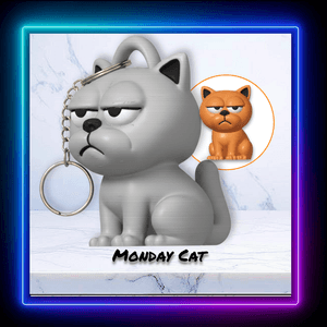 Monday Cat Christmas Ornament Figurine and Keychain