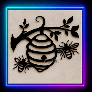 Bee Hive Branch Wall Art Honeybee Garden Home Decor
