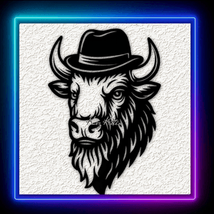Buffalo Bison Hat Wall Art Home Decor