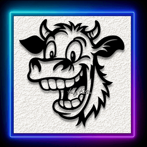 Laughing Farm Cow Wall Art Home Decor