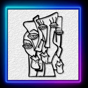 Abstract Faces Minimalist African Wall Art Home Decor