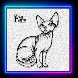 Sphynx Kitty Wall Art Hairless Cat Decor Kitty Decoration Wall Art Home Decor