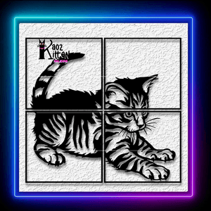 Extra Large 4 Panel Kitten Wall Art Print On Any Printer Wall Art Home Decor