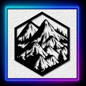 Mountain Range Nature Scene Outdoor Wall Art Home Decor