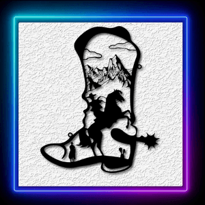 Cowboy Boot Scene High Desert Country Wall Art Home Decor