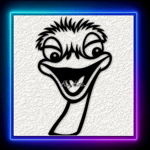 Happy Ostrich Wall Art Home Decor