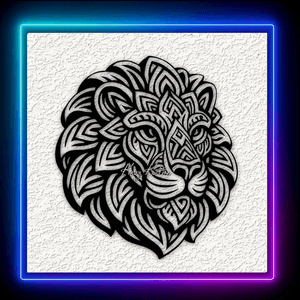 3D Optical Illusion Tribal Lion 2 Wall Art Home Decor