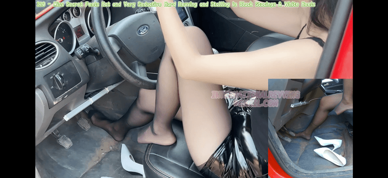 313 - Miss Secret Torturing The Red Ford by Hard Revving in Black Stockings