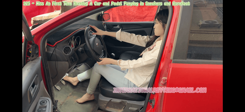 325 - Miss An First Time Revving A Car and Pedal Pumping in Sneakers and Pad Socks