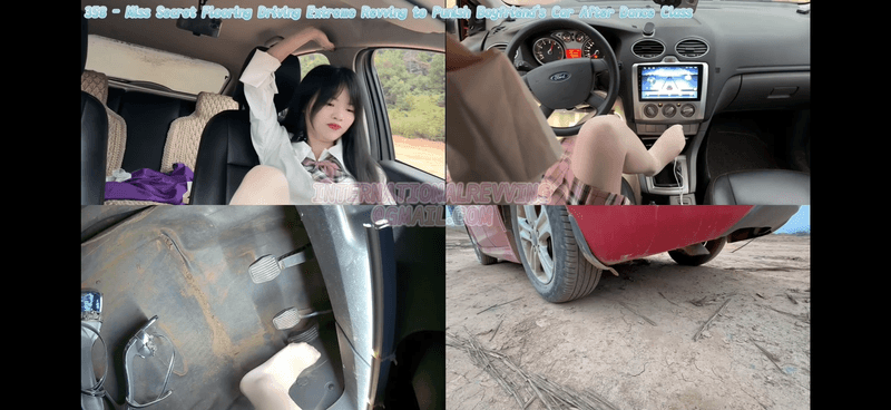358 - Miss Secret Flooring Driving Extreme Revving to Punish Boyfriend's Car After Dance Class