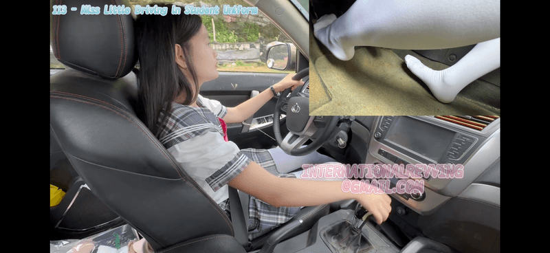 113 - Miss Little Driving in Student Uniform