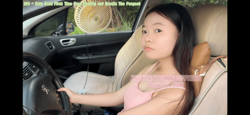 285 - Cute Dudu First Time Hard Revving Barefoot and Breaks The Peugeot