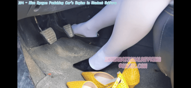 104 - Miss Nguyen Punishing Car’s Engine in Student Uniform