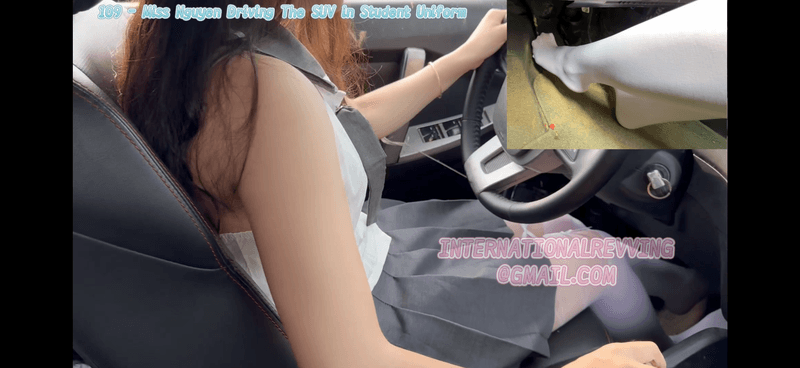 109 - Miss Nguyen Driving The SUV in Student Uniform