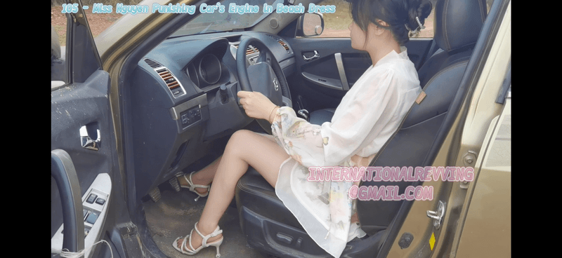 105 - Miss Nguyen Punishing Car’s Engine in Beach Dress