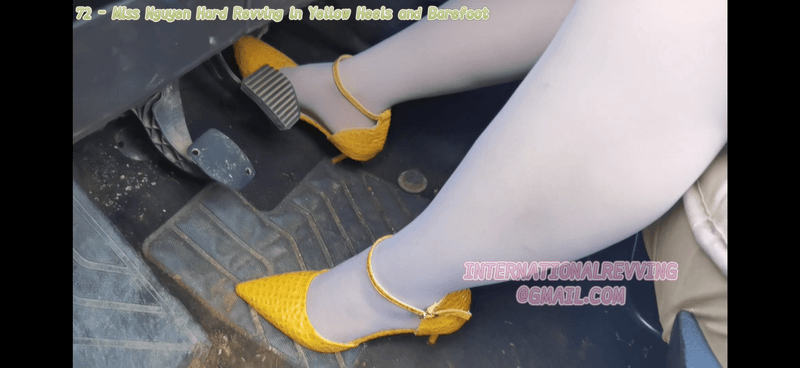 72 - Miss Nguyen Hard Revving in Yellow Heels and Barefoot