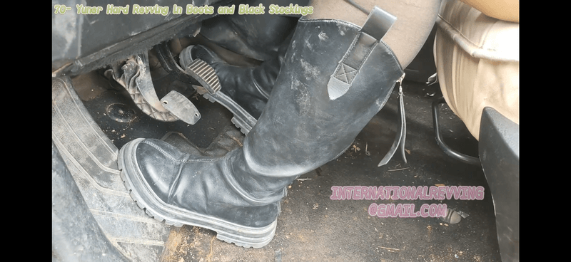 70 - Yuner Hard Revving in Boots and Black Stockings