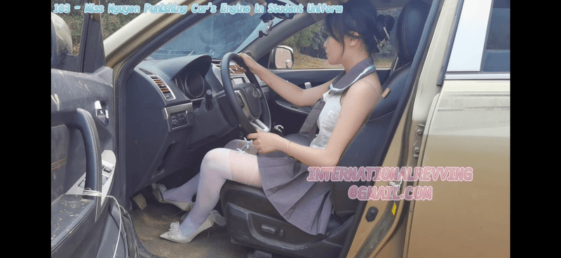 103 - Miss Nguyen Punishing Car’s Engine in Student Uniform