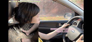 176 - Xiaoqi Road Driving in Black Stockings