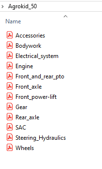 Deutz Fahr  Agrokid 50 - Parts Catalog